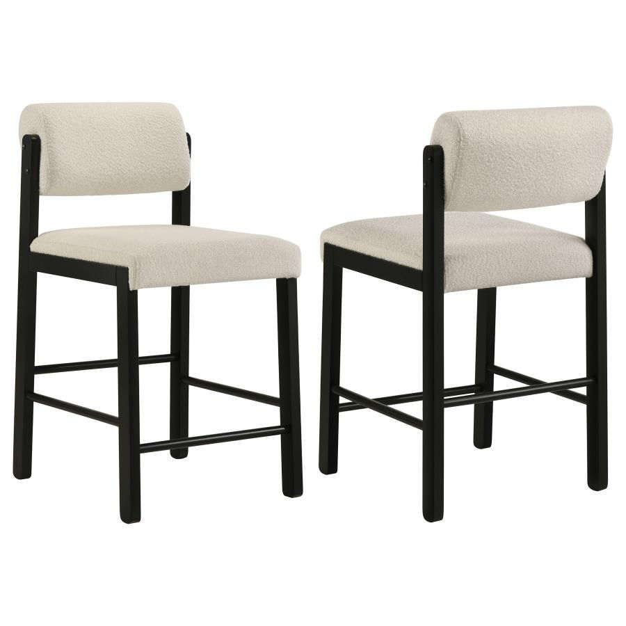 Kehoe Upholstered Counter Height Chair Cream and Black (Set of 2)