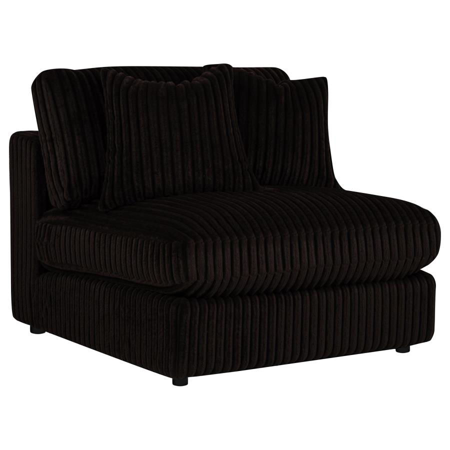 Blaine Corduroy Armless Chair with Reversible Cushions Chocolate Brown