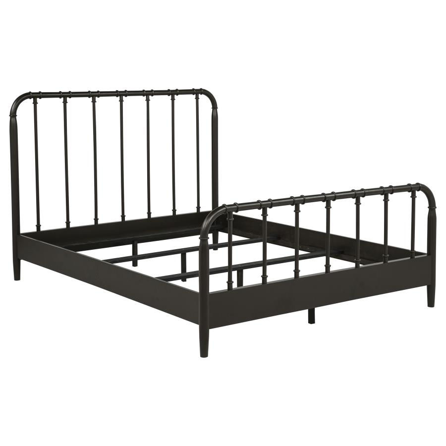 Rocco All Wood Water Pipe Open Frame Queen Bed Dark Bronze