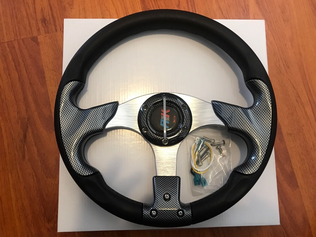 Universal PU Carbon Steering Wheel 320mm Off Road / Marine / Golf Cart 8904
