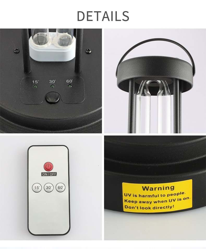 Thumbnail: UV + Ozone Ultraviolet Germicidal Lamp Remote UV Sterilization Quartz Lights 58W