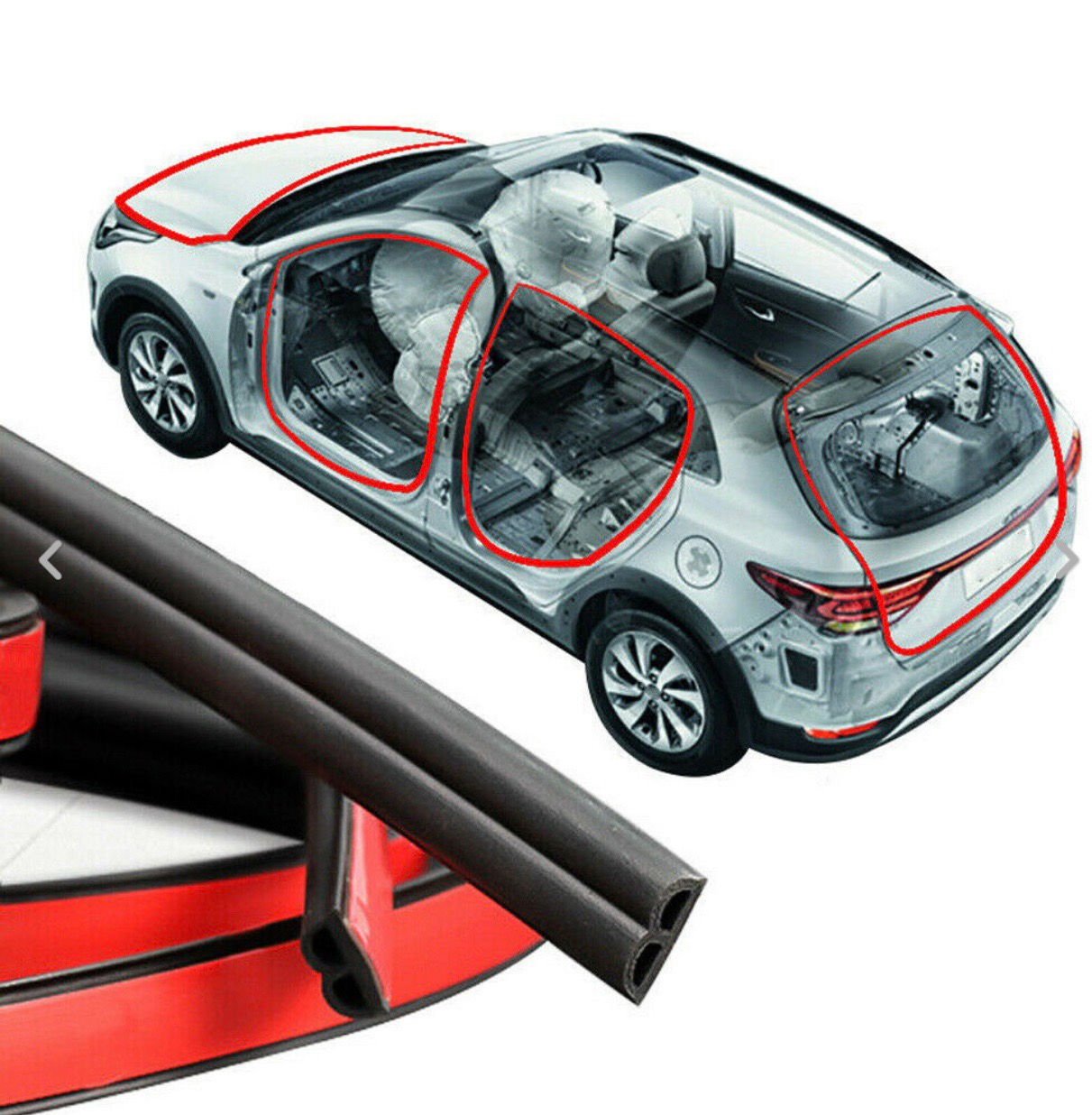 B Shape Type Car Door Edge Rubber Seal Strip Moulding Trim Weather Strip 5M/16ft