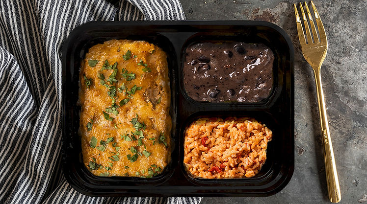 Chicken Enchilada TV Dinner w/Mexican Rice & Black Beans