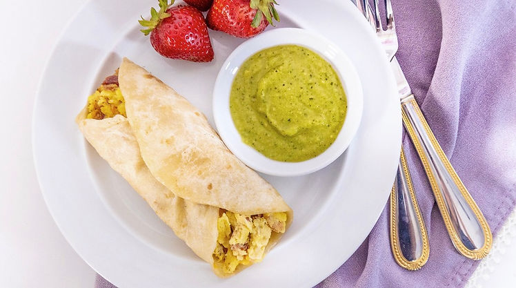 Breakfast Tacos: Egg & Cheese (4 count) w/Green Salsa