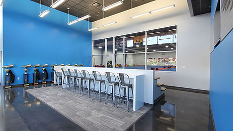 Spectator stands sitting area and viewing window