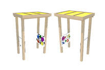 Sensory pergola with colourful roof and play panels