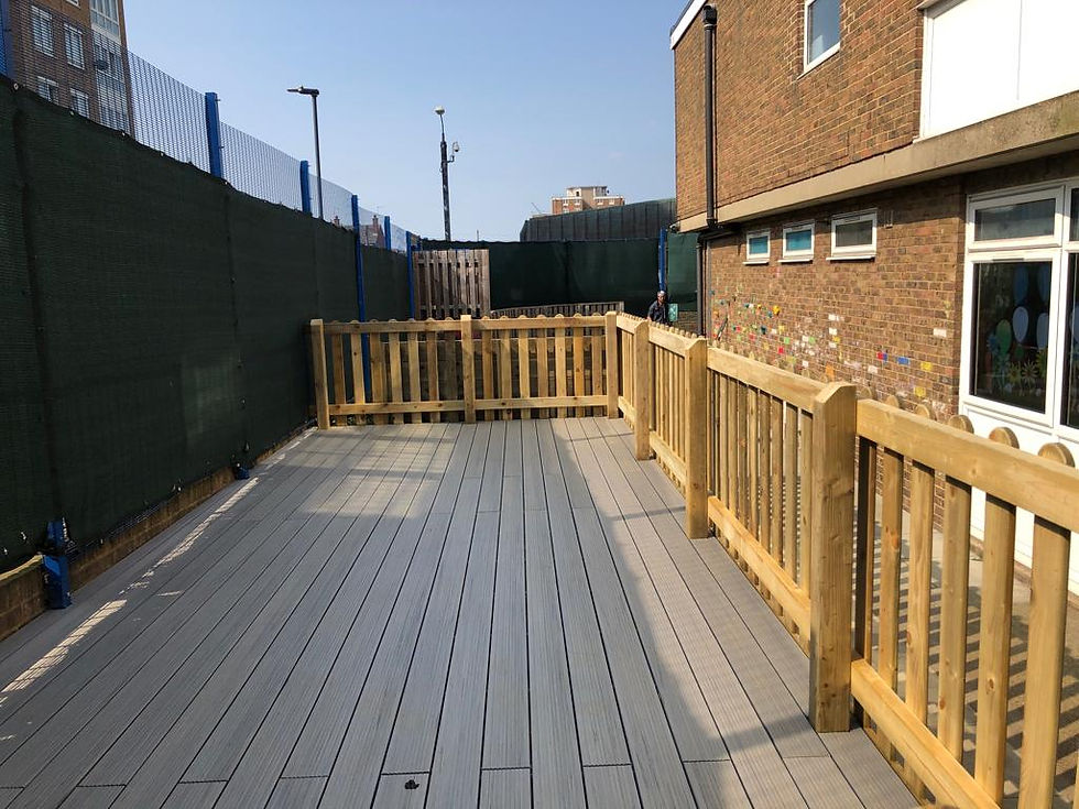 Bespoke Built Decked Area for schools