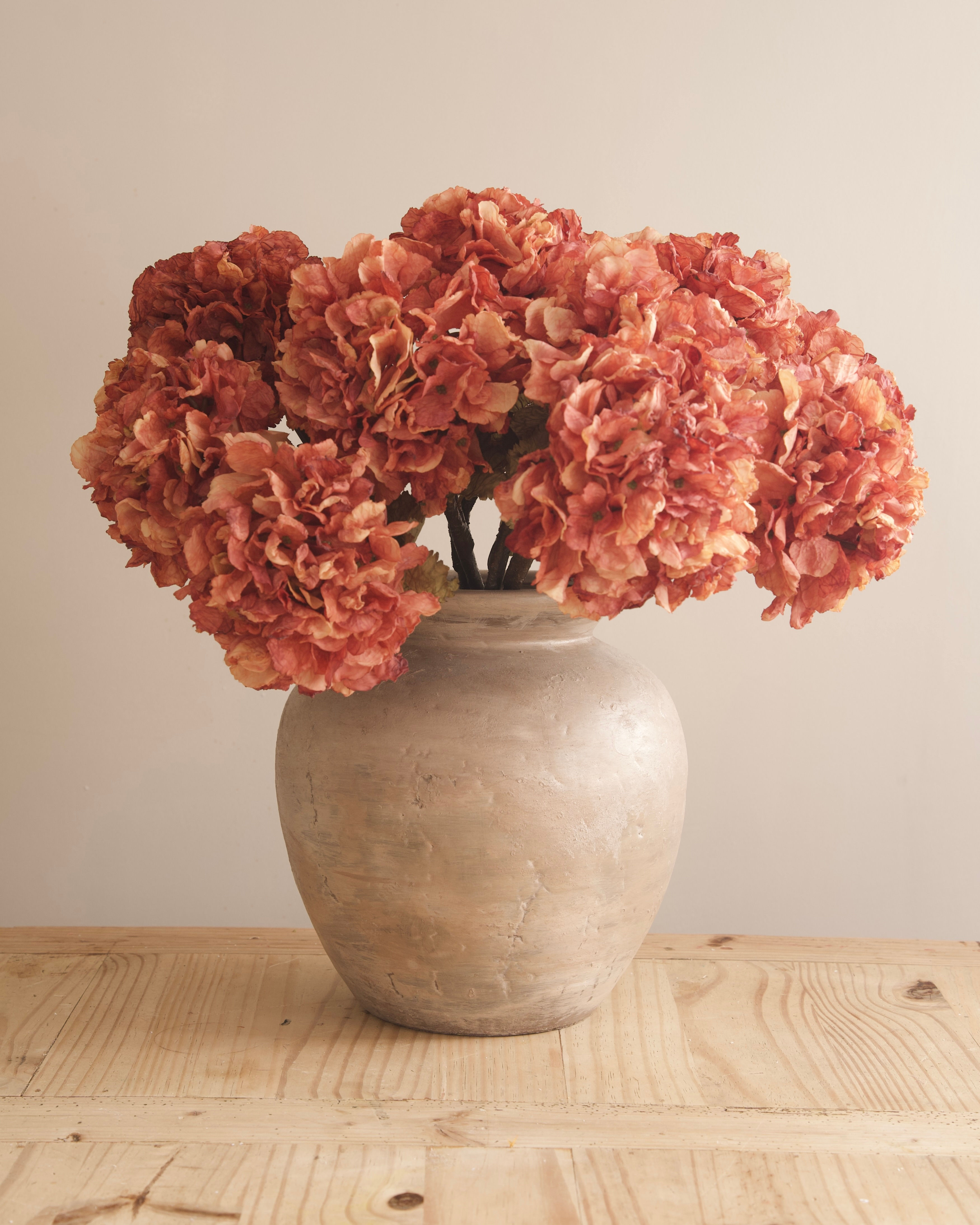 The Preserved Feel Hydrangea in Burnt Orange