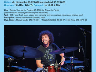 Stage de batterie - 6 jours avec le guest Alain Tissot