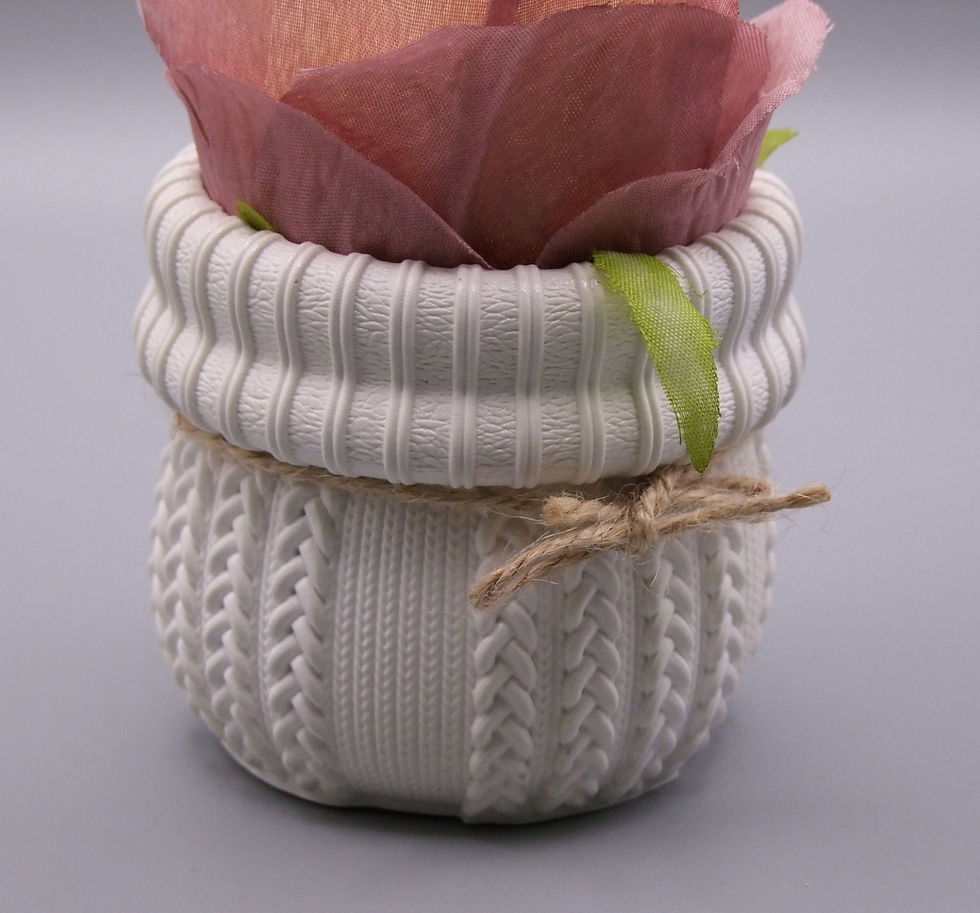 Miniaturbild: Topf im Strickmusterdesign