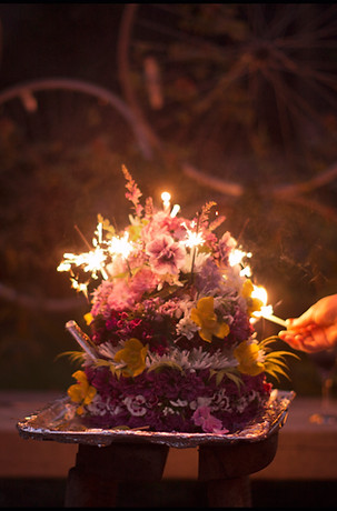 Flowers & Candle