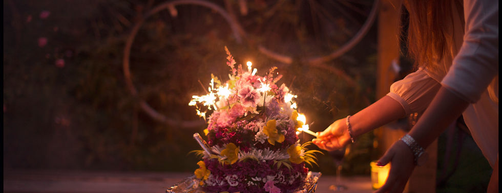 Flowers & Candle