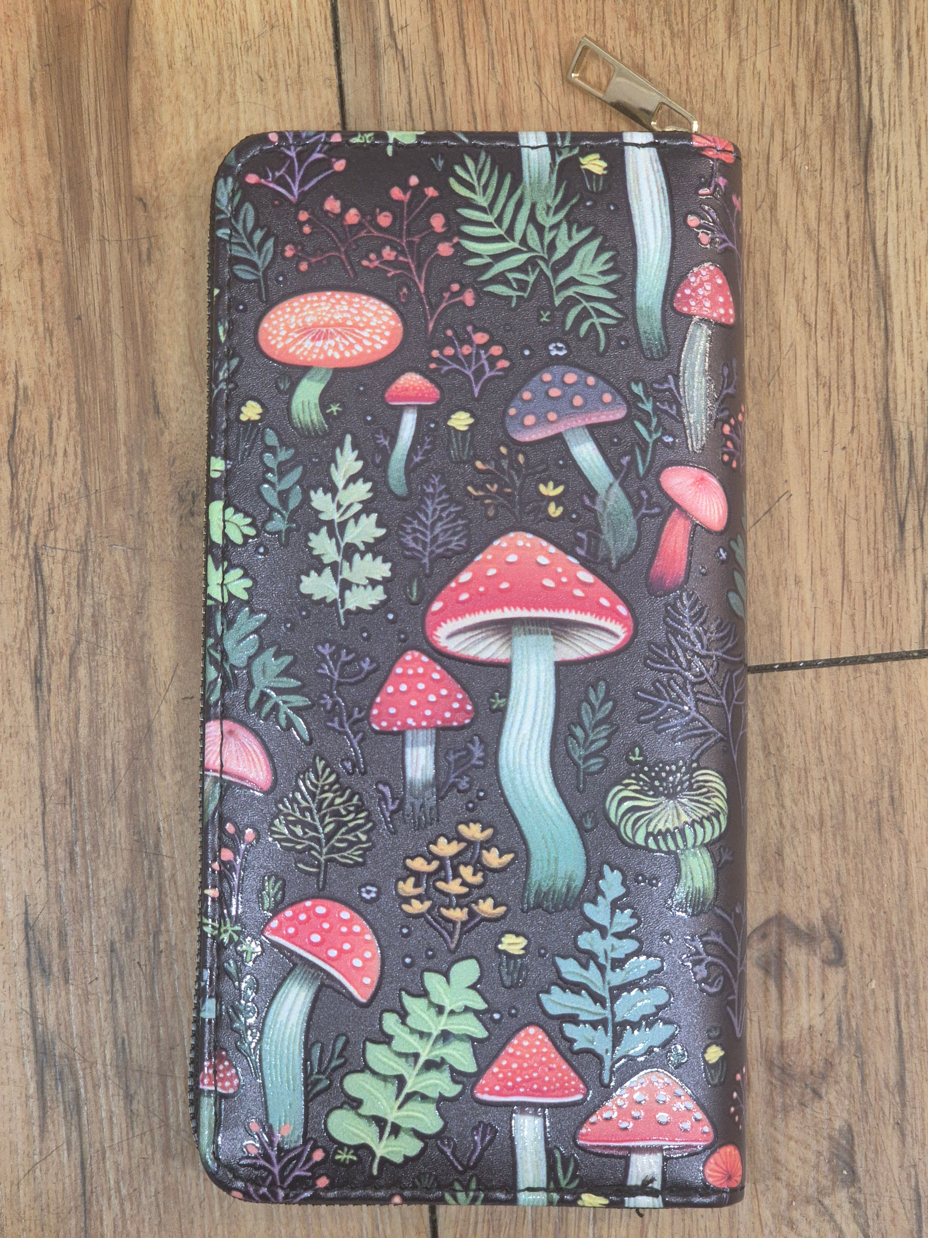Black Mushroom Wallet Large