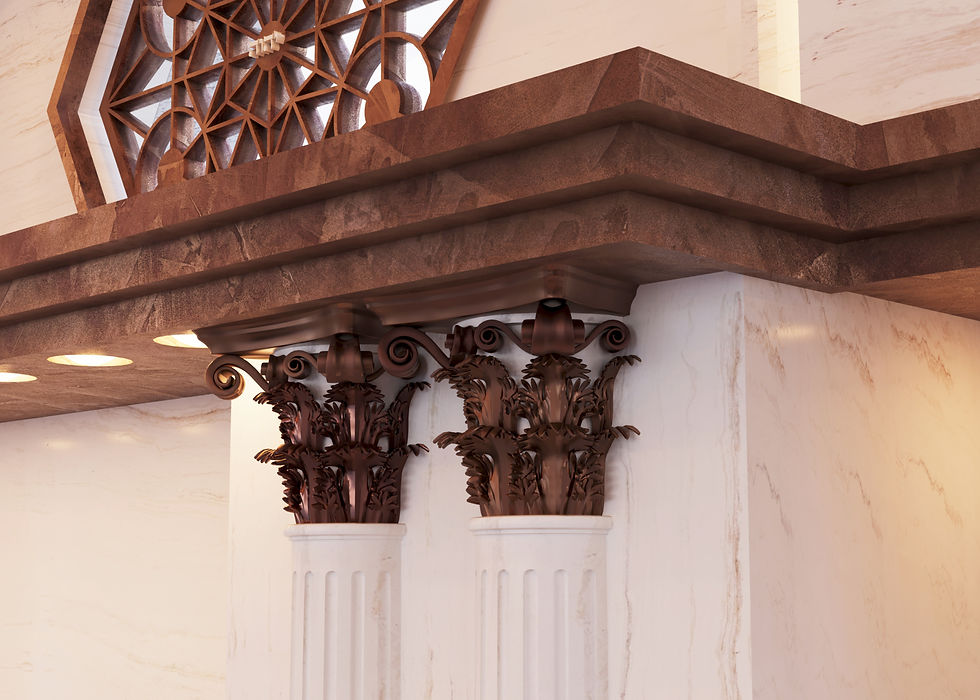 Ahavat Israel Synagogue – In this newly completed synagogue, we created a sacred space that marries traditional motifs with refined contemporary design. Warm stone walls and rich wooden furnishings are complemented by ornate chandeliers and geometric screens, offering worshippers a sense of reverence and harmony. Every element—from the elegant bimah to the intricate detailing—was carefully selected to provide an uplifting and timeless atmosphere for prayer.