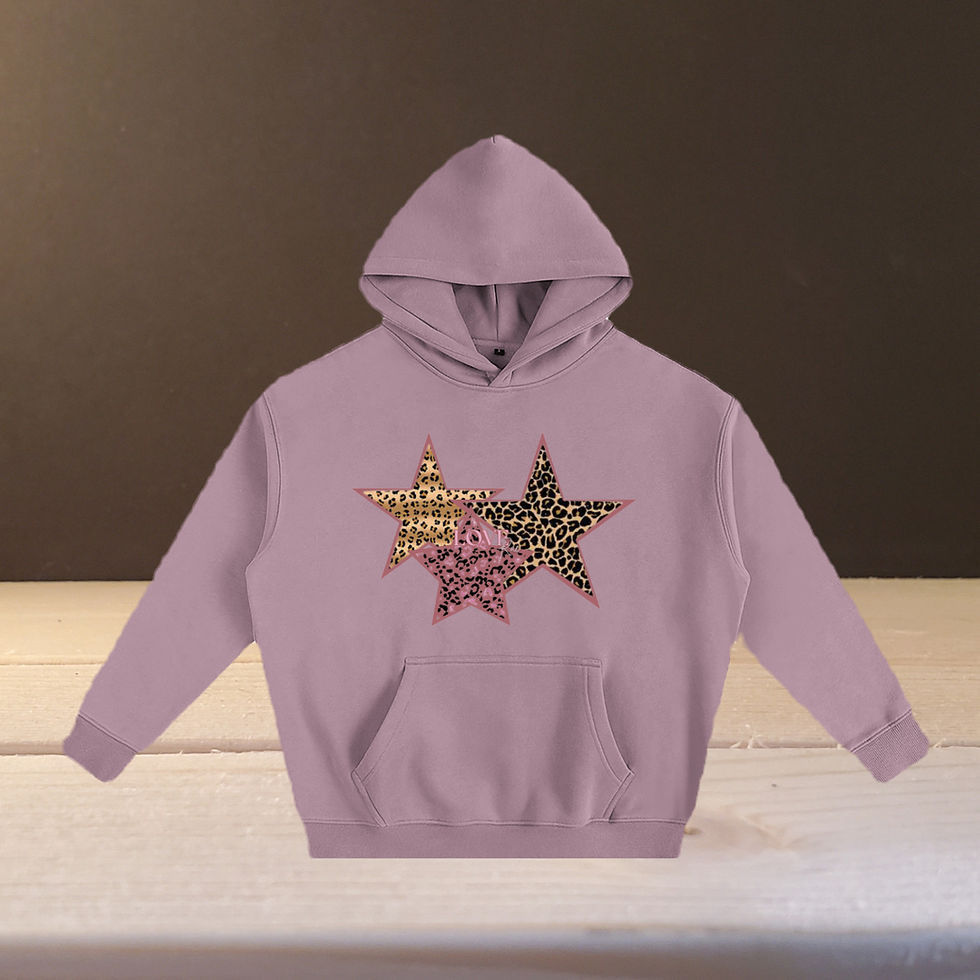 Rae's LOVE Cheetah Print Star Hoodie