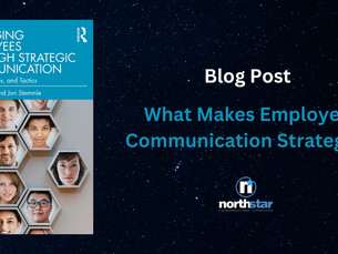 What Makes Employee Communication Strategic graphic with a book