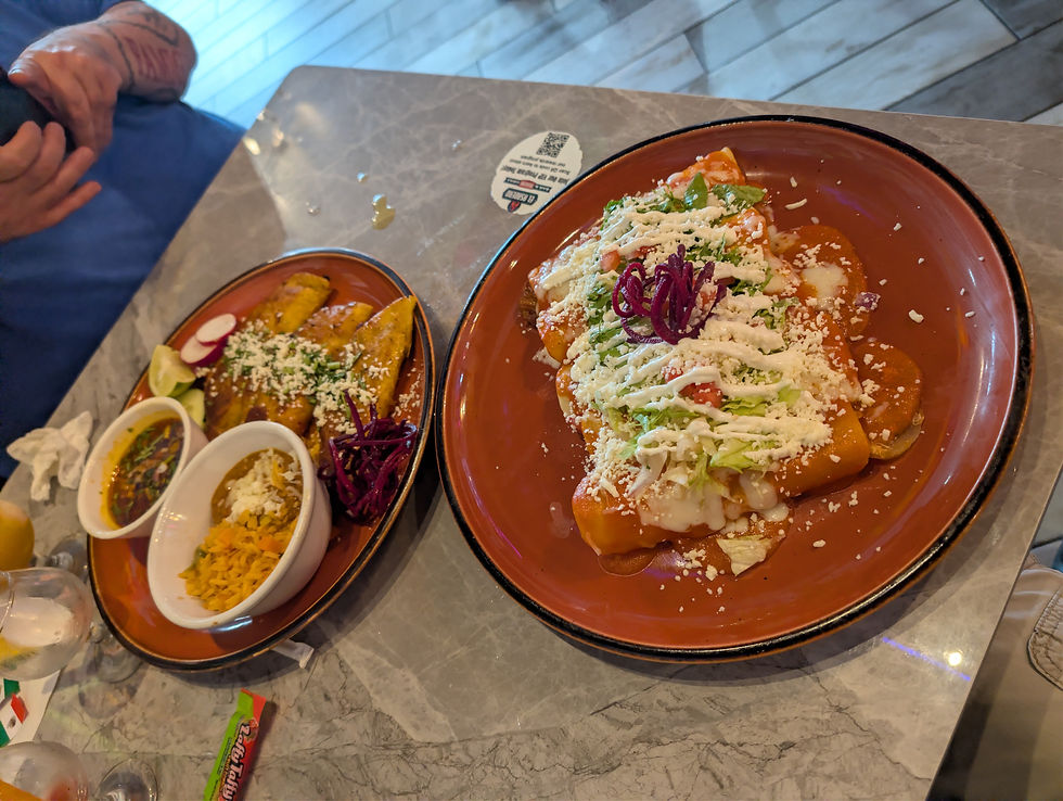 El Asadero Birria quesadillas and Enchilada Suprema