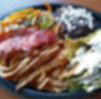 Fajitas de pollo con chilaquiles