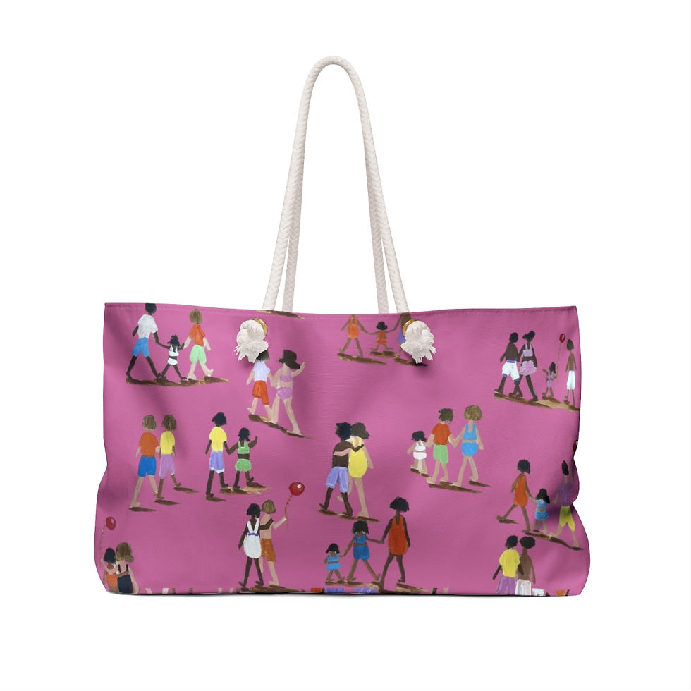 Thumbnail: Seen Together Series Resort Vacation Canvas Tote Bag - Light Pink