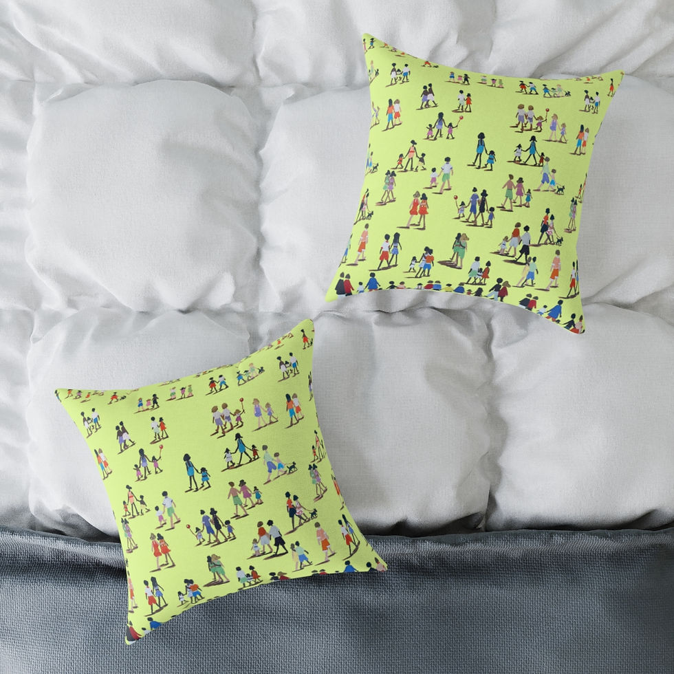 Thumbnail: Decorative Square Pillow - Seen Together Painting (4 Sizes)