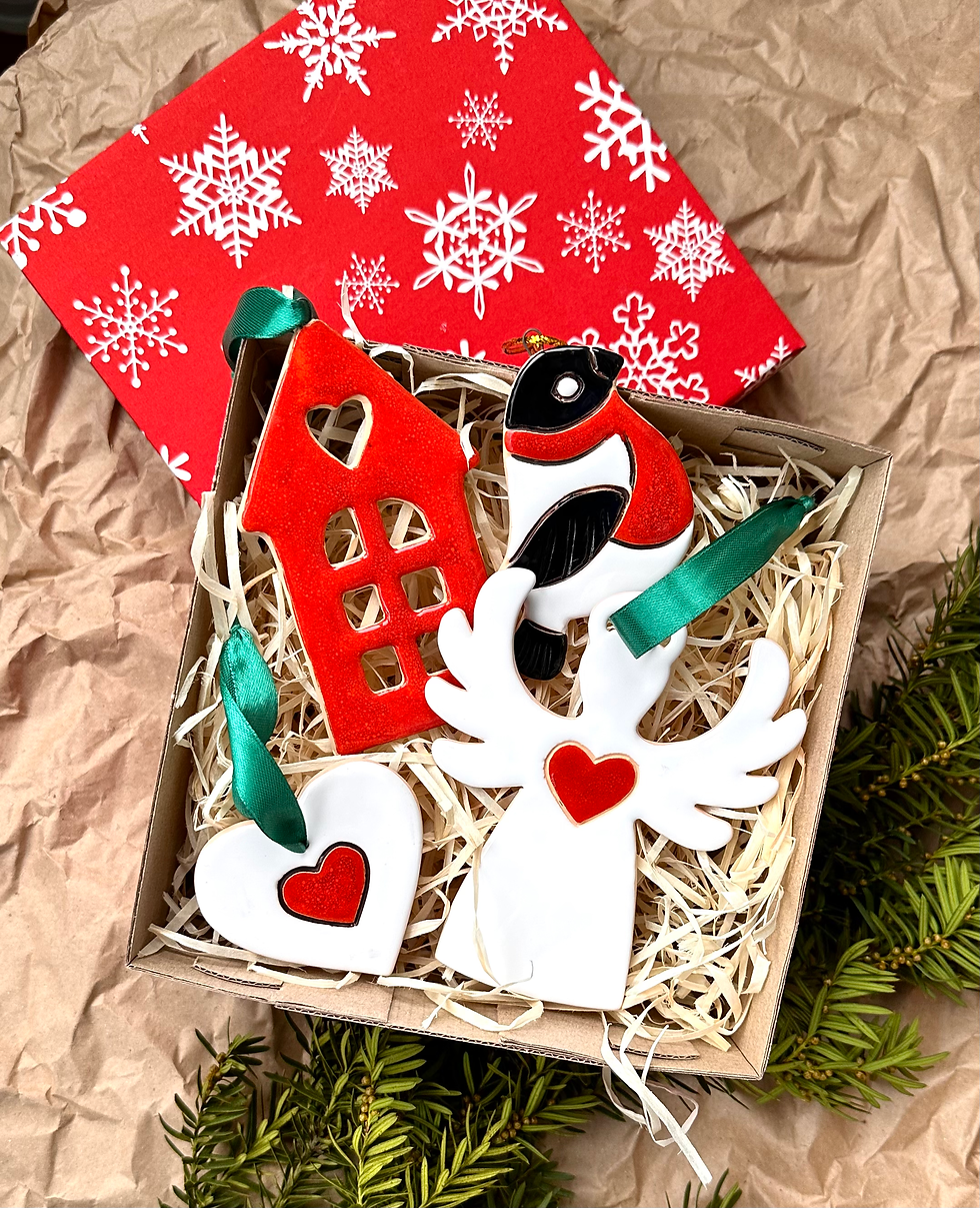 Новорічний набір ялинкових прикрас «Червоний»