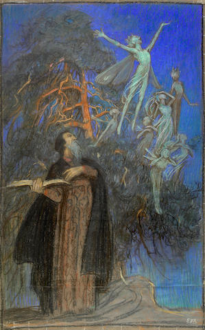 "Prospero and Ariel," from an early 20th century edition of Shakespeare's The Tempest. 