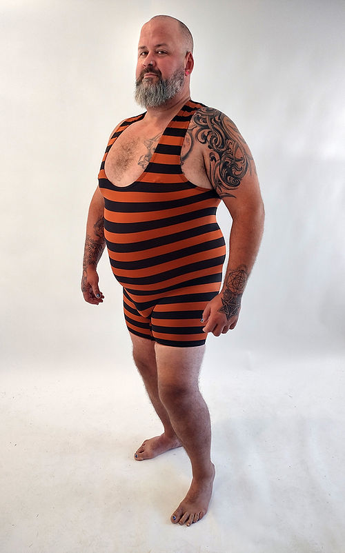 Horizontal Stripe Seamless Flat Front Singlet