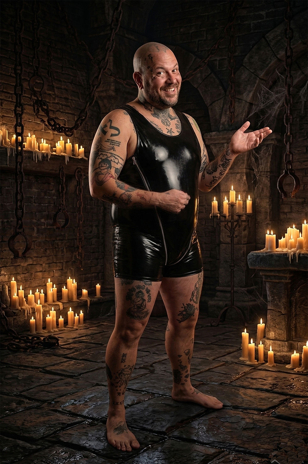 Thumbnail: Liquid Nocturne Vinyl Zip Torso Sport Singlet