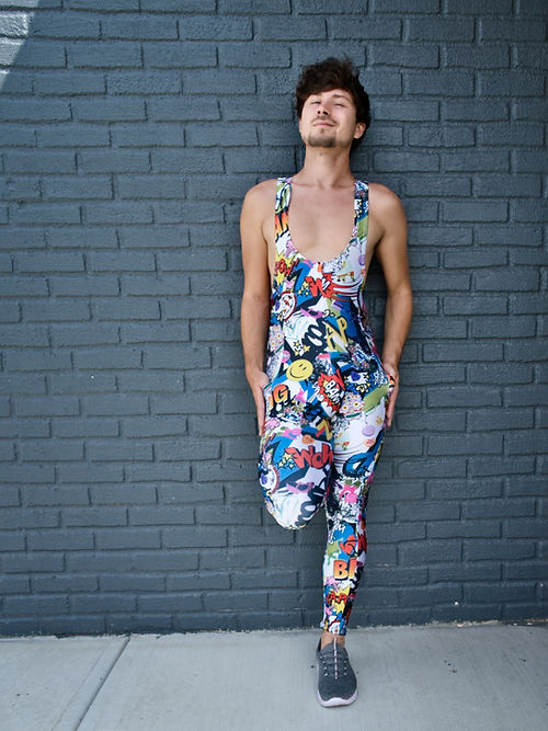 Comic Book Side Pockets Muscle Singlet
