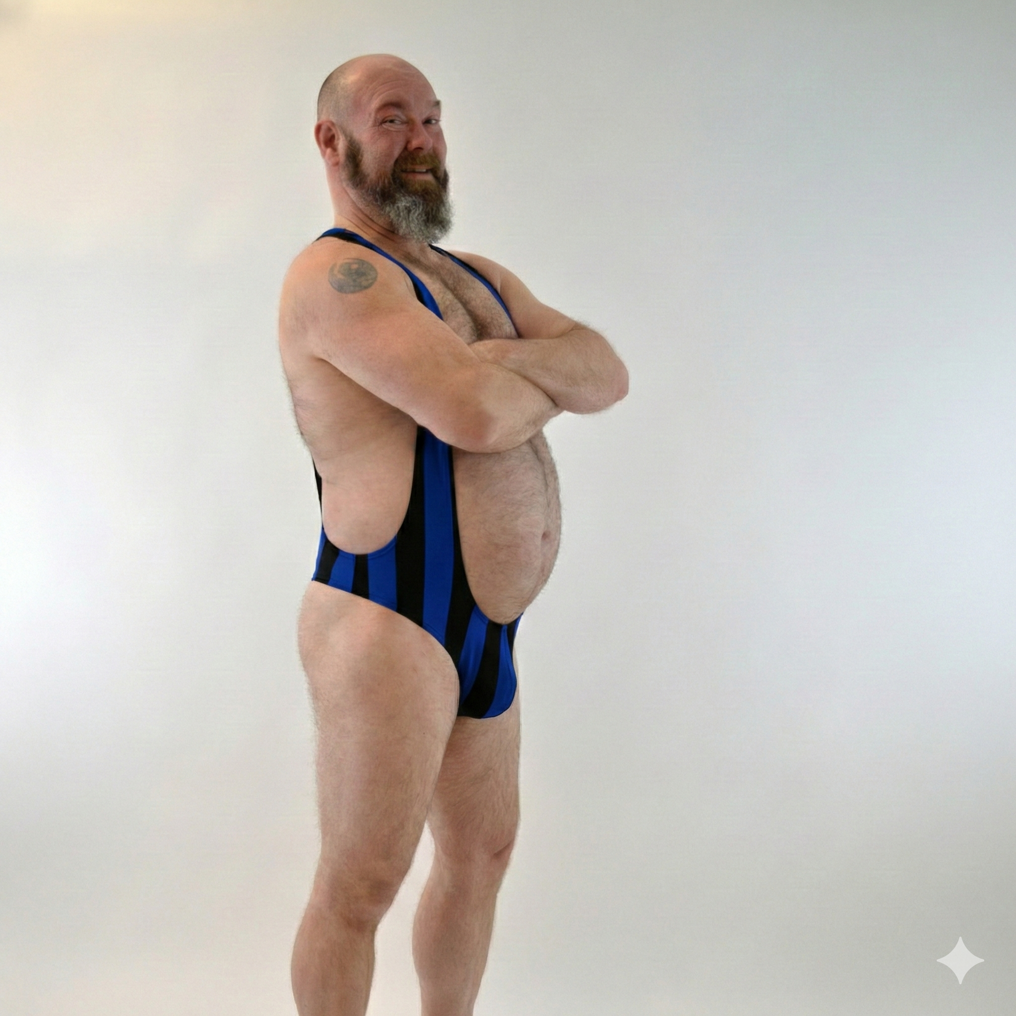 Royal Stripe Deep Scoop Muscle Body / Pre-Order