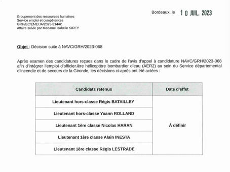 Officiers hélicoptères bombardier d'eau (AER2 )