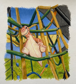 #CyannesCreations #Pastelartist #pastelpencils #Art #fabercastell #dinosaur #kids 