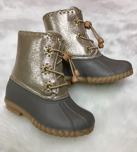 two tone duck boots