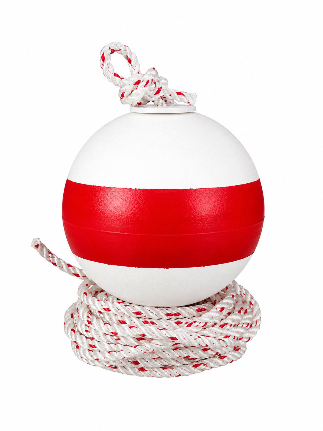 Red Stripe TX Regulation 6" PVC Buoy with 30' Sinking Rope