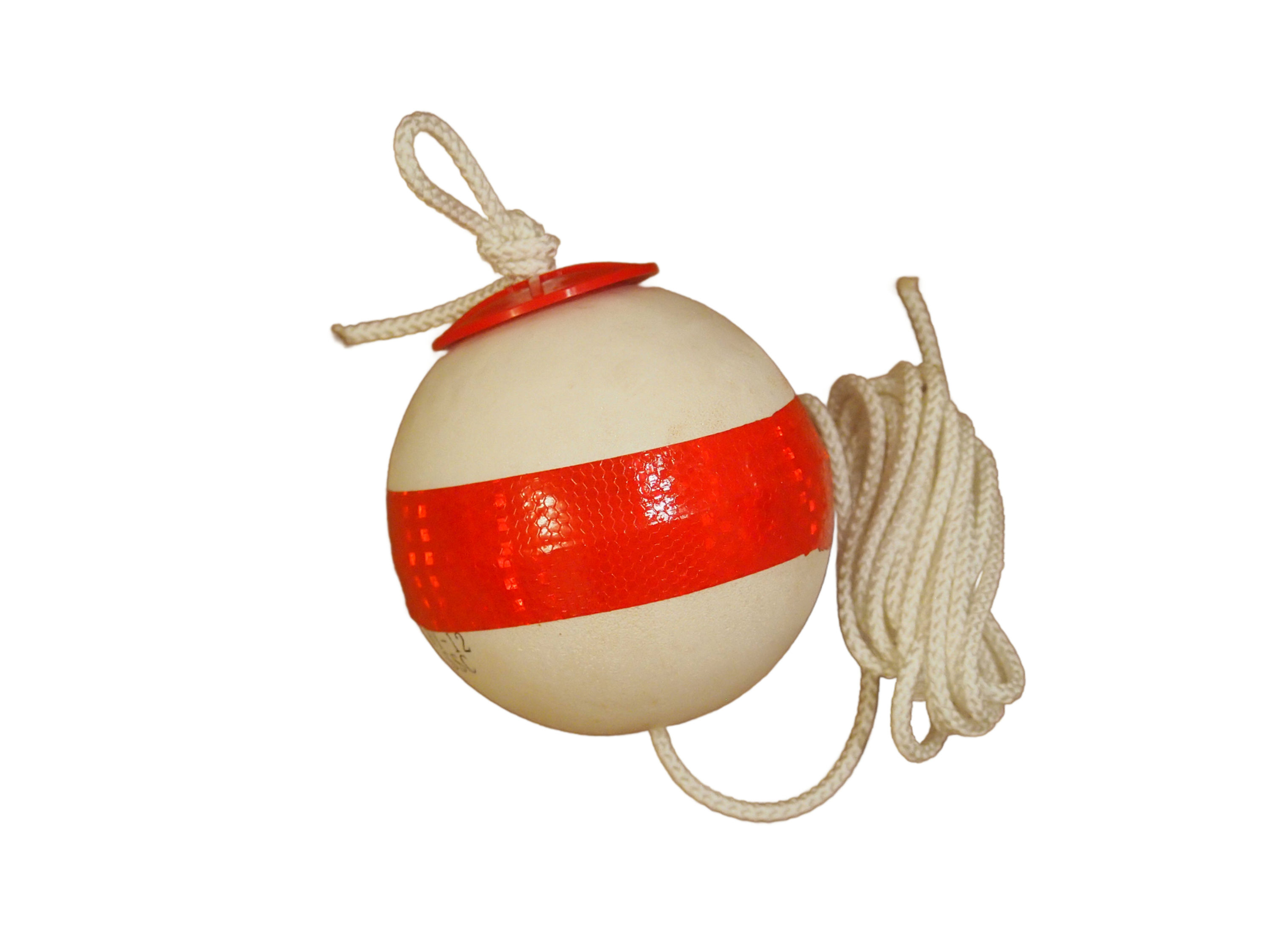 Red Stripe TX Regulation 6" PVC Buoy with 30' Sinking Rope