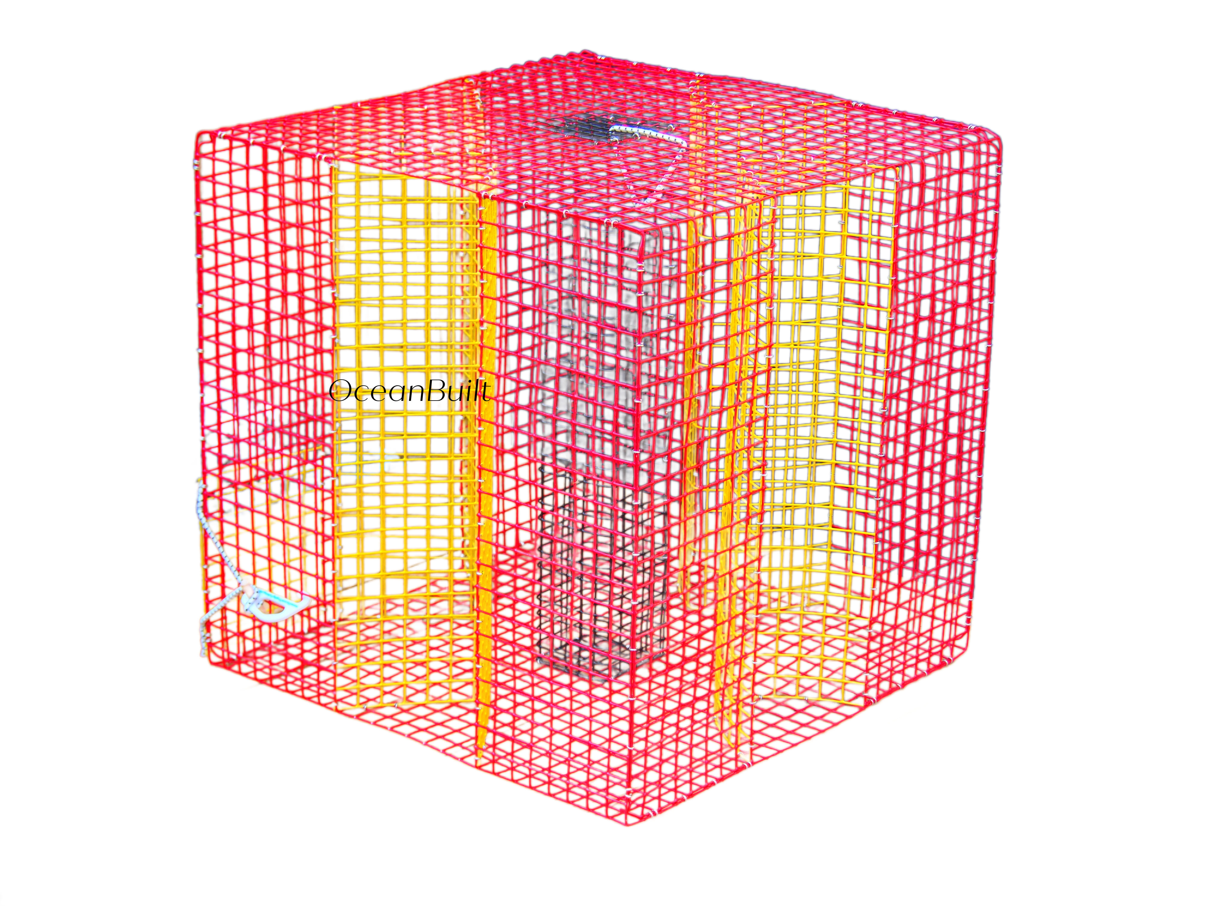 Oceanbuilt pinfish trap in size XL with 4 entry throats, 24"x24"x24"