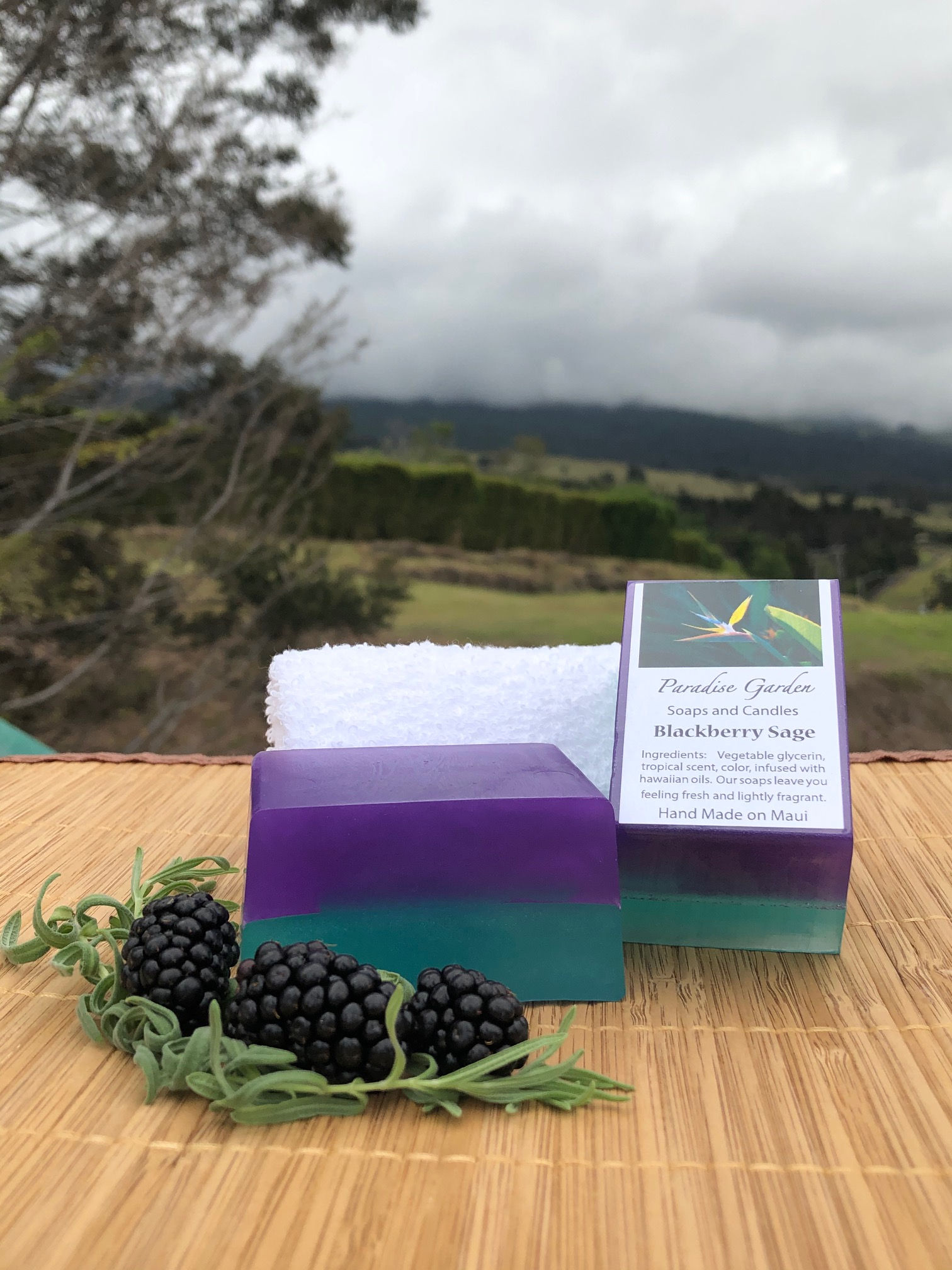 Blackberry Sage Bar Soap. Purple and Teal in Color. Smells like Sweet Blackberries with Sage and Basil Herbs