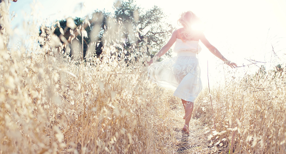 Woman Walking in the Field
