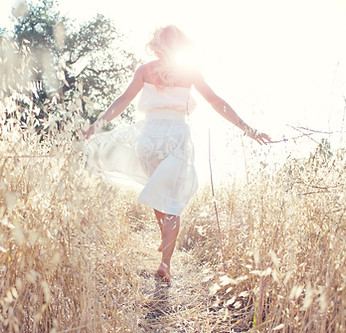 Woman Walking in the Field