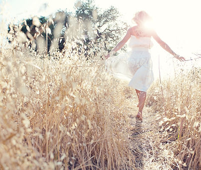 Woman in wheat field