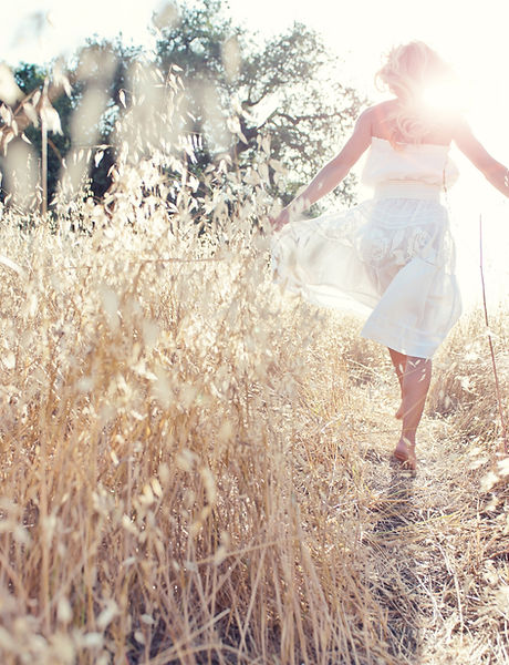 Woman Walking in the Field