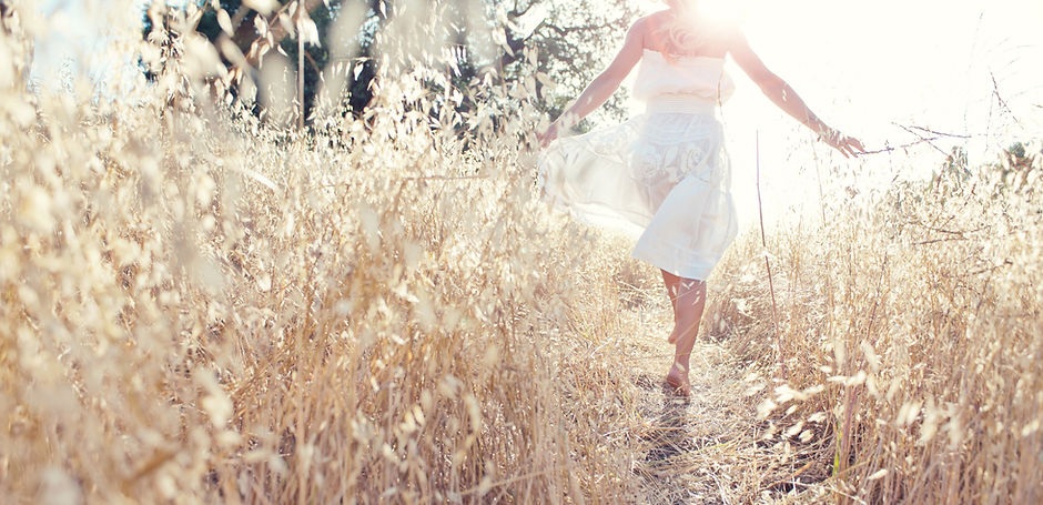 Woman Walking in the Field