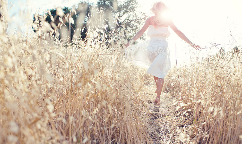 Woman Walking in the Field