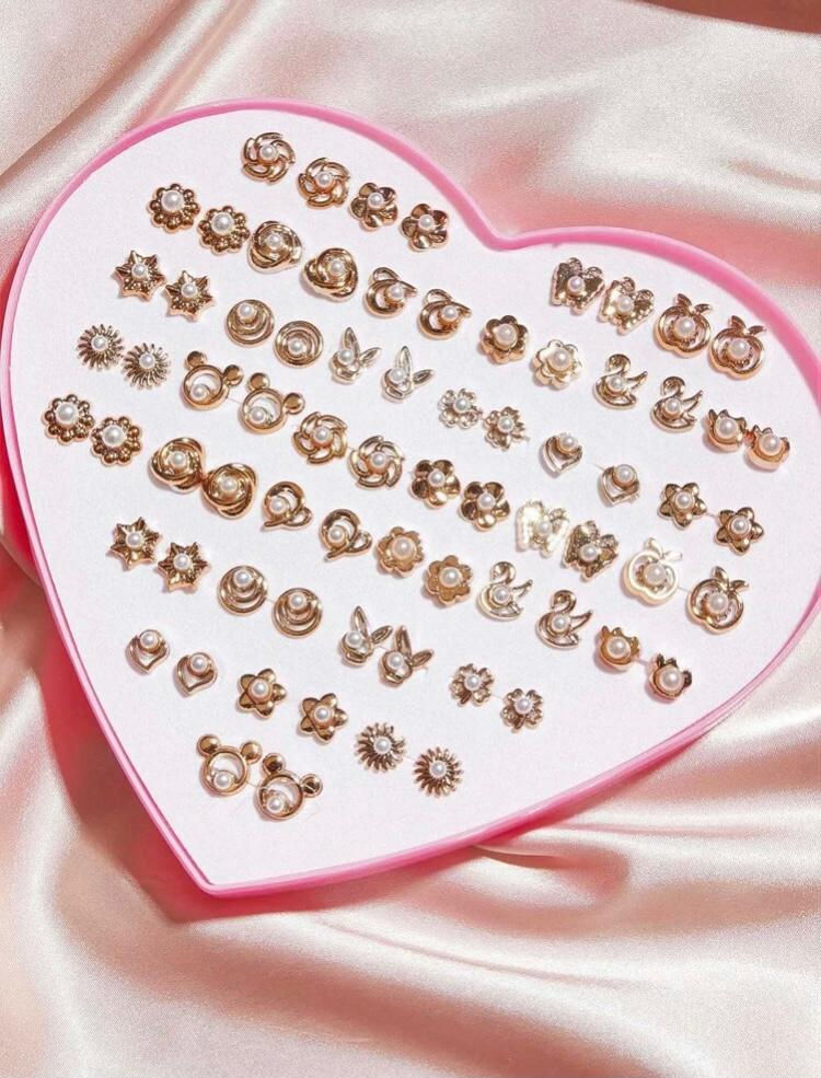 Thumbnail: Heart Shape Earring Set (36 pairs)