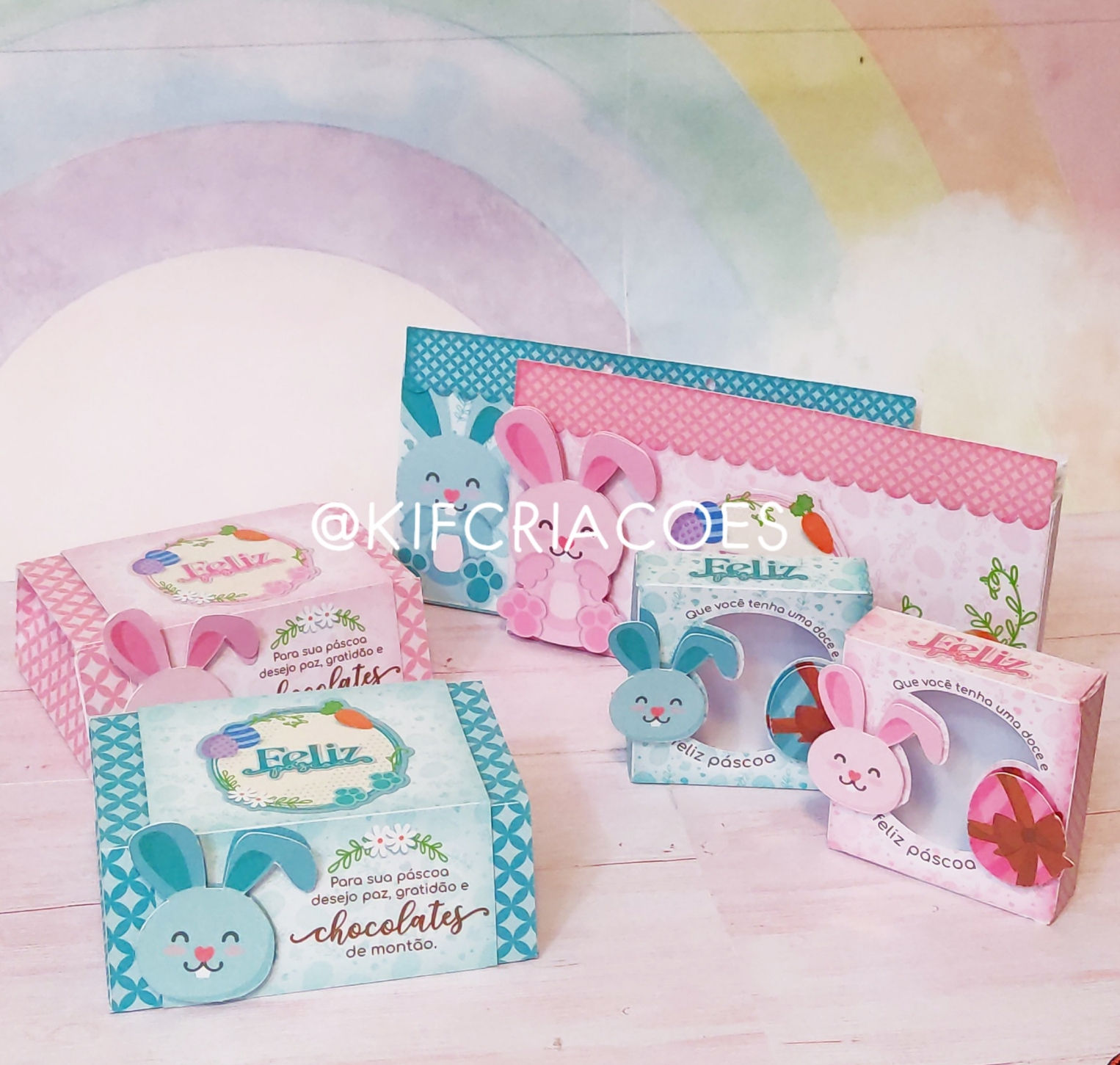 Kit Caixas Coelho - ROSA e AZUL