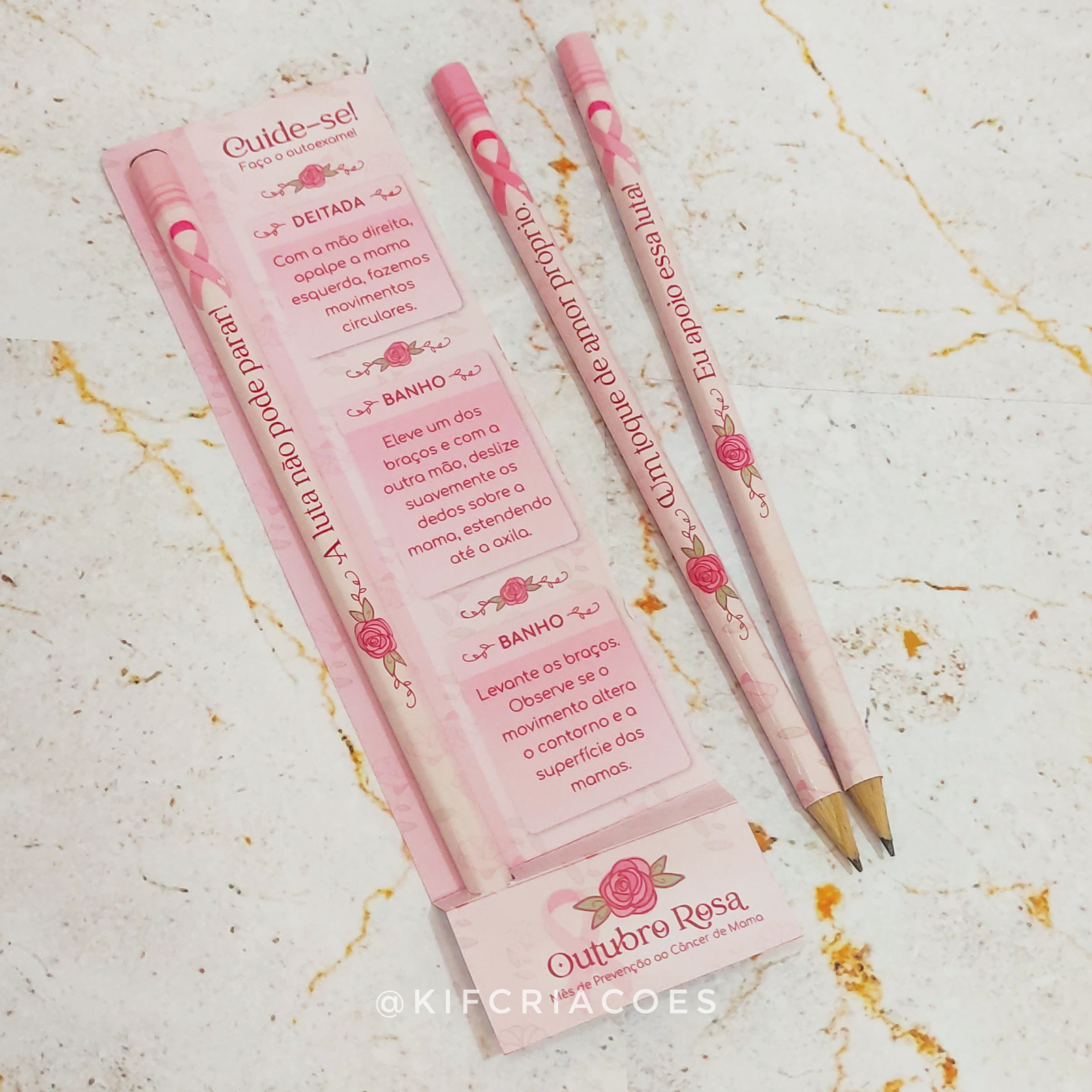 Card Lápis - Outubro Rosa  2023