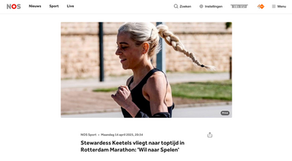 NOS: Stewardess Keetels vliegt naar toptijd in Rotterdam Marathon: 'Wil naar Spelen'