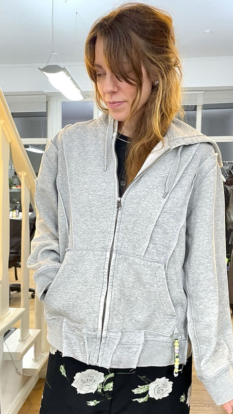 upcycled gray hoodie oversized