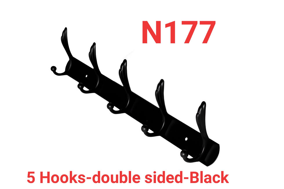 5 Hooks Double Sided -Black