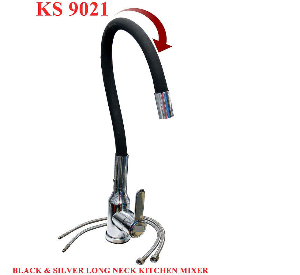 Kitchen Mixer Long Neck Black & Silver
